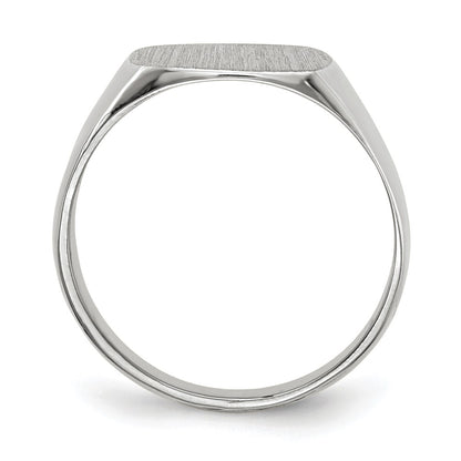 10K White Gold 12.5X12.5mm Closed Back Signet Ring