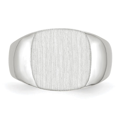 10K White Gold 12.5X12.5mm Closed Back Signet Ring