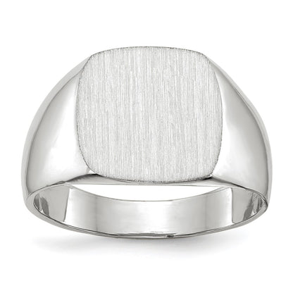 10K White Gold 12.5X12.5mm Closed Back Signet Ring