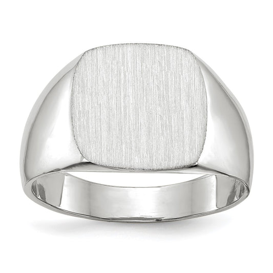10K White Gold 12.5X12.5mm Closed Back Signet Ring
