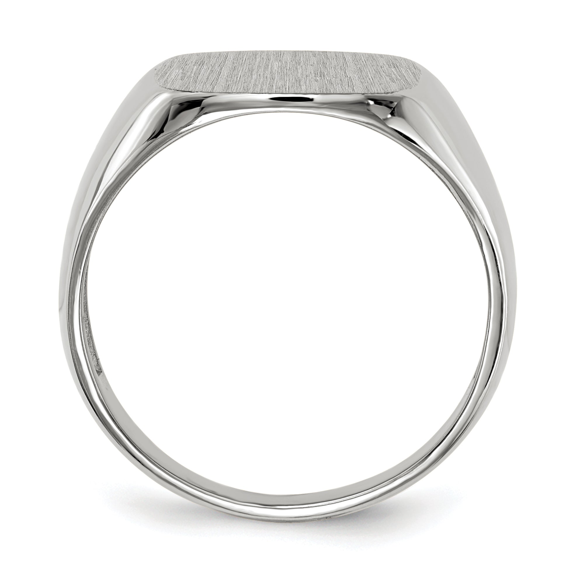 10K White Gold 14.5X13.5mm Open Back Men'S Signet Ring