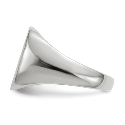 10K White Gold 14.5X13.5mm Open Back Men'S Signet Ring
