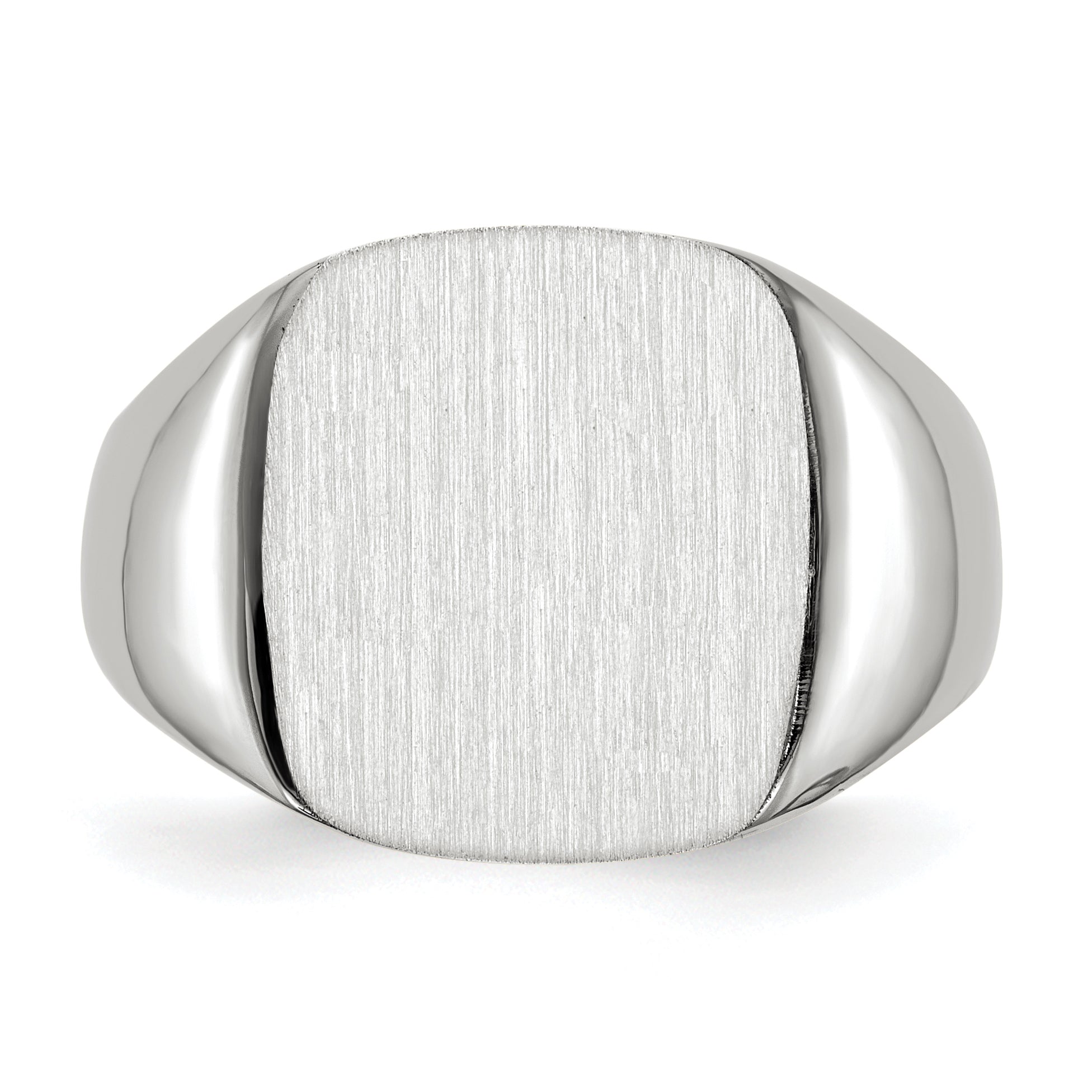 10K White Gold 14.5X13.5mm Open Back Men'S Signet Ring