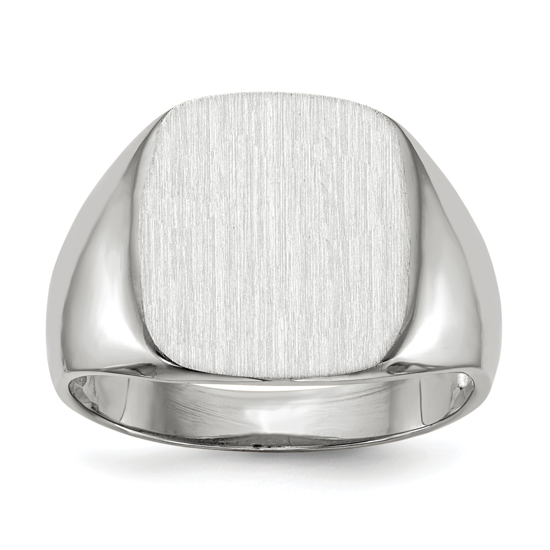 10K White Gold 14.5X13.5mm Open Back Men'S Signet Ring
