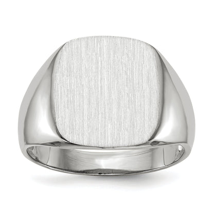 10K White Gold 14.5X13.5mm Open Back Men'S Signet Ring