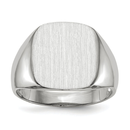 10K White Gold 14.5X13.5mm Open Back Men'S Signet Ring