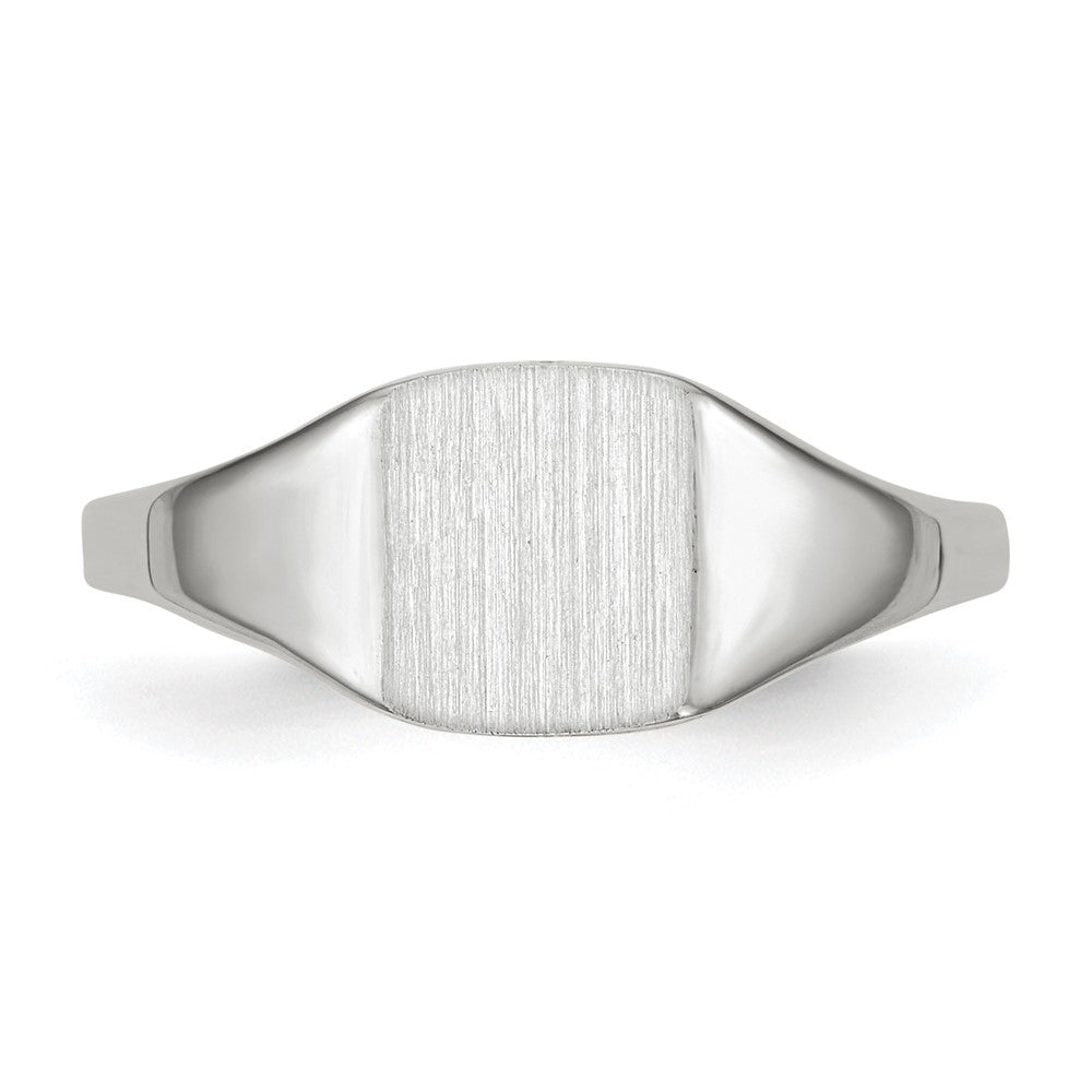 10K White Gold 7.0X8.5mm Closed Back Signet Ring