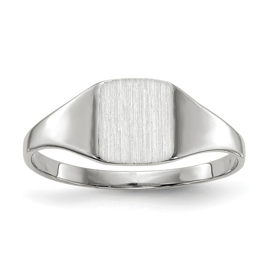 10K White Gold 7.0X8.5mm Closed Back Signet Ring