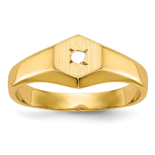 14K Yellow Gold Childs .02Ct. Diamond Signet Ring Mounting