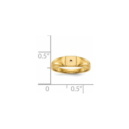 14K Yellow Gold Child's AA Real Diamond Signet Ring
