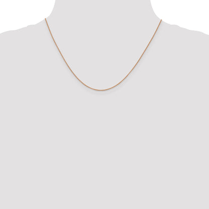 14K Rose Gold 18 Inch .7mm Box Link With Lobster Clasp Chain Necklace