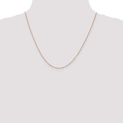 14K Rose Gold 20 Inch .7mm Box Link With Lobster Clasp Chain Necklace