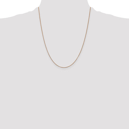 14K Rose Gold 22 Inch .7mm Box Link With Lobster Clasp Chain Necklace