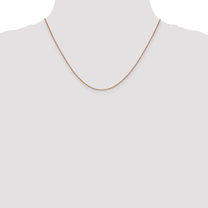 14K Rose Gold 18 Inch .9mm Box Link With Lobster Clasp Chain Necklace