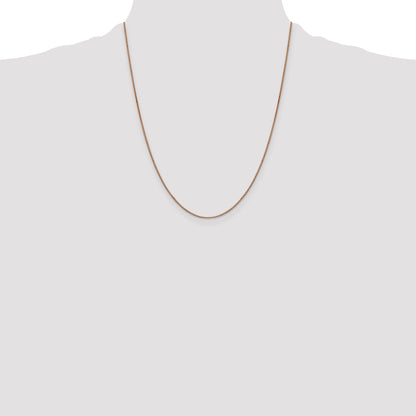 14K Rose Gold 22 Inch .9mm Box Link With Lobster Clasp Chain Necklace