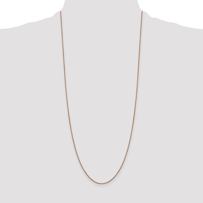 14K Rose Gold 30 Inch .9mm Box Link With Lobster Clasp Chain Necklace