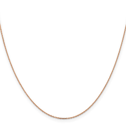 14K Rose Gold 22 Inch 1.10mm Diamond-Cut Cable With Lobster Clasp Chain Necklace