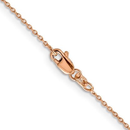 14K Rose Gold 24 Inch 1.10mm Diamond-Cut Cable With Lobster Clasp Chain Necklace