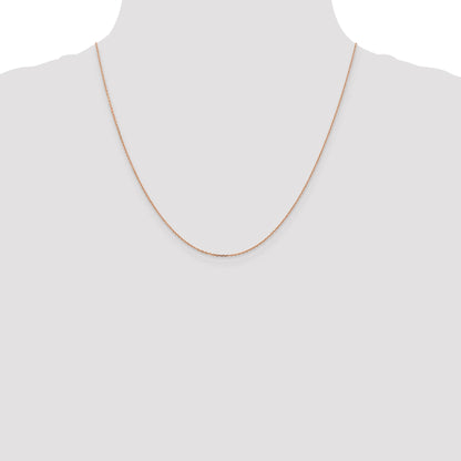 14K Rose Gold 20 Inch 1.10mm Diamond-Cut Cable With Lobster Clasp Chain Necklace