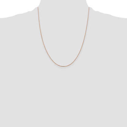 14K Rose Gold 22 Inch 1.10mm Diamond-Cut Cable With Lobster Clasp Chain Necklace