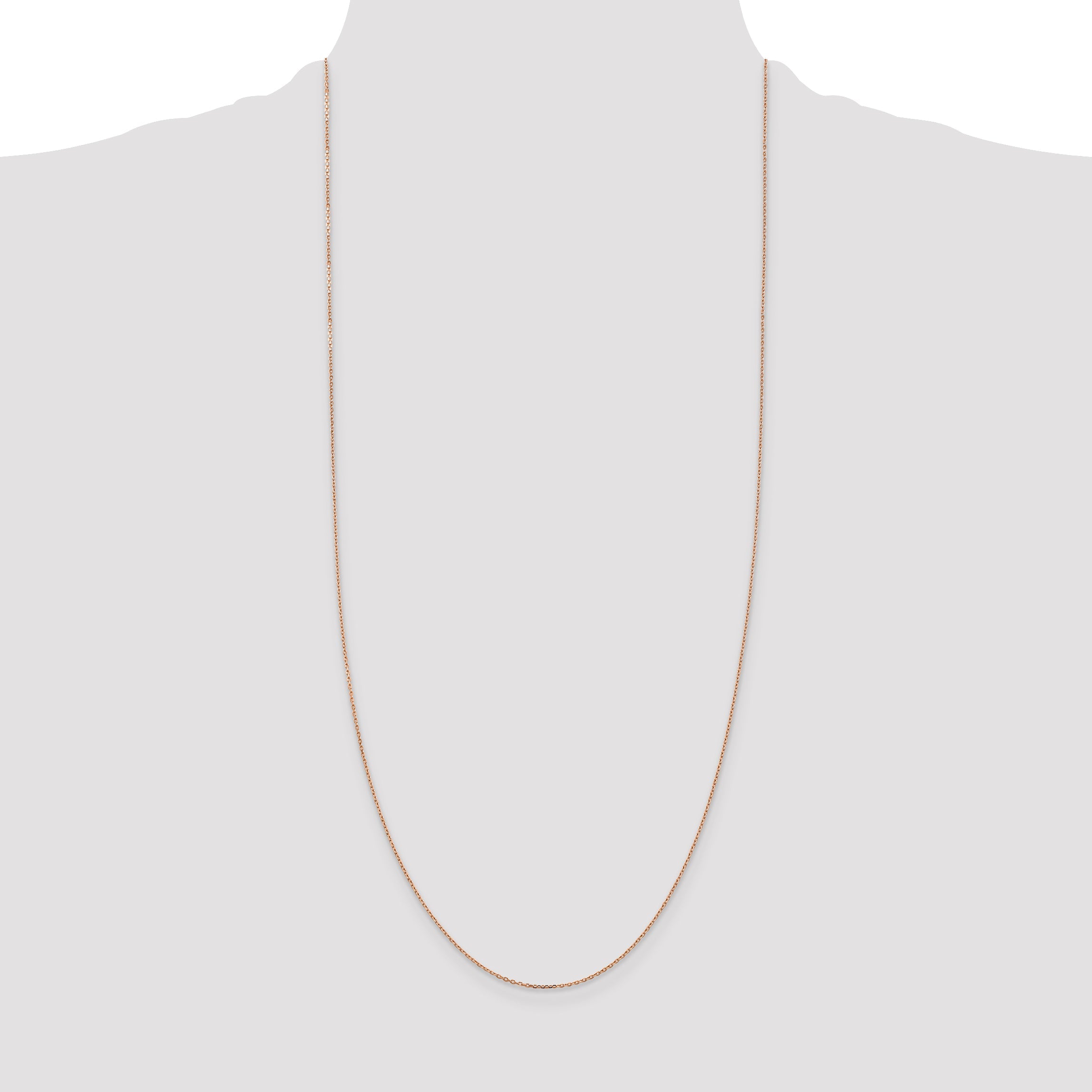 14K Rose Gold 30 Inch 1.10mm Diamond-Cut Cable With Lobster Clasp Chain Necklace