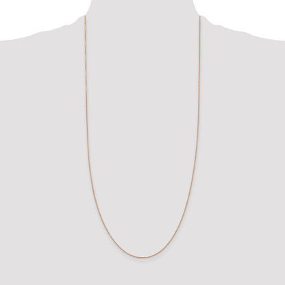 14K Rose Gold 30 Inch 1.10mm Diamond-Cut Cable With Lobster Clasp Chain Necklace