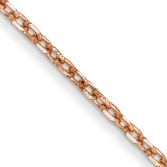 14K Rose Gold 16 Inch 1.10mm Diamond-Cut Cable With Lobster Clasp Chain Necklace
