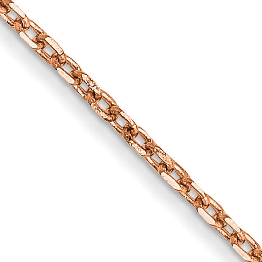 14K Rose Gold 18 Inch 1.10mm Diamond-Cut Cable With Lobster Clasp Chain Necklace