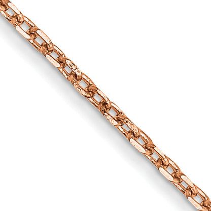 14K Rose Gold 30 Inch 1.10mm Diamond-Cut Cable With Lobster Clasp Chain Necklace