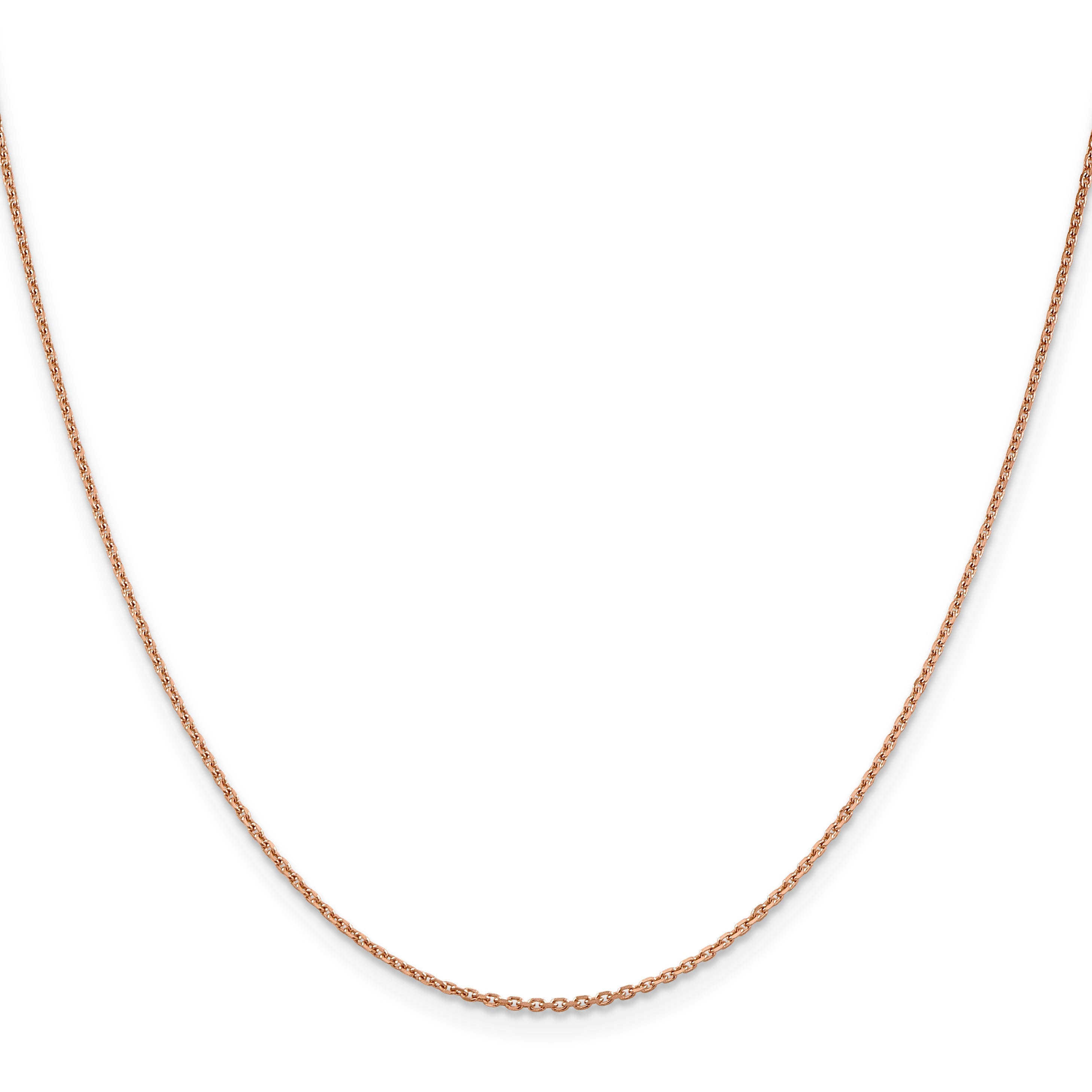 14K Rose Gold 30 Inch 1.4mm Diamond-Cut Cable With Lobster Clasp Chain Necklace