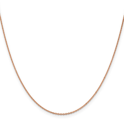 14K Rose Gold 16 Inch 1.4mm Diamond Cut Cable With Lobster Clasp Chain Necklace