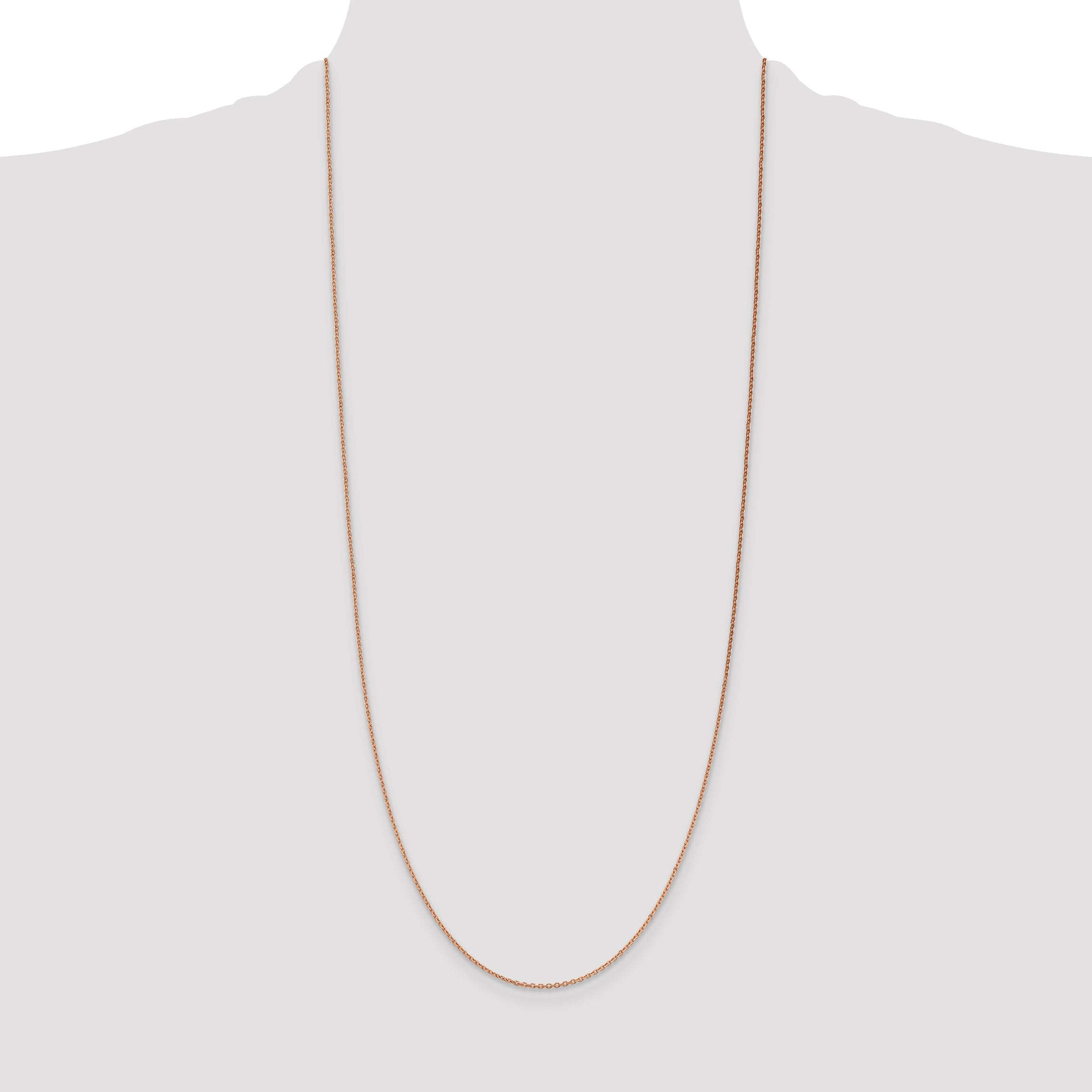 14K Rose Gold 30 Inch 1.4mm Diamond-Cut Cable With Lobster Clasp Chain Necklace