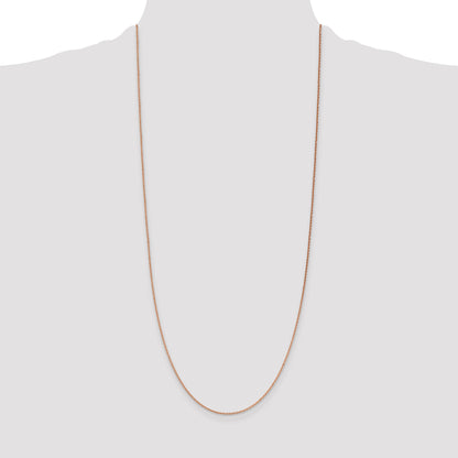 14K Rose Gold 30 Inch 1.4mm Diamond-Cut Cable With Lobster Clasp Chain Necklace