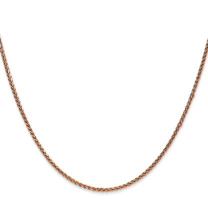 14K Rose Gold 18 Inch 1.7mm Diamond-Cut Spiga With Lobster Clasp Chain Necklace