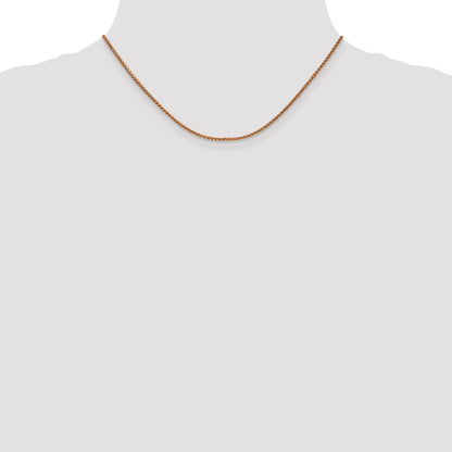 14K Rose Gold 16 Inch 1.7mm Diamond-Cut Spiga With Lobster Clasp Chain Necklace