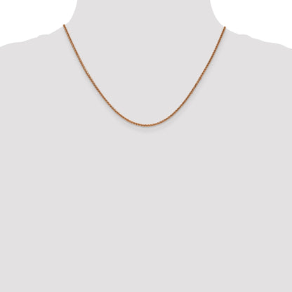 14K Rose Gold 18 Inch 1.7mm Diamond-Cut Spiga With Lobster Clasp Chain Necklace