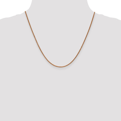 14K Rose Gold 20 Inch 1.7mm Diamond-Cut Spiga With Lobster Clasp Chain Necklace