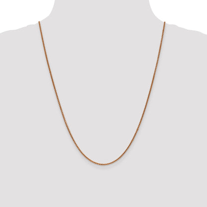 14K Rose Gold 24 Inch 1.7mm Diamond-Cut Spiga With Lobster Clasp Chain Necklace