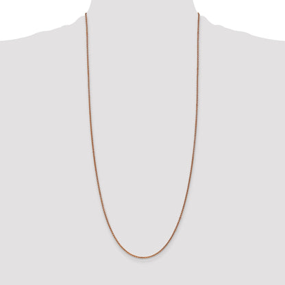 14K Rose Gold 30 Inch 1.7mm Diamond-Cut Spiga With Lobster Clasp Chain Necklace
