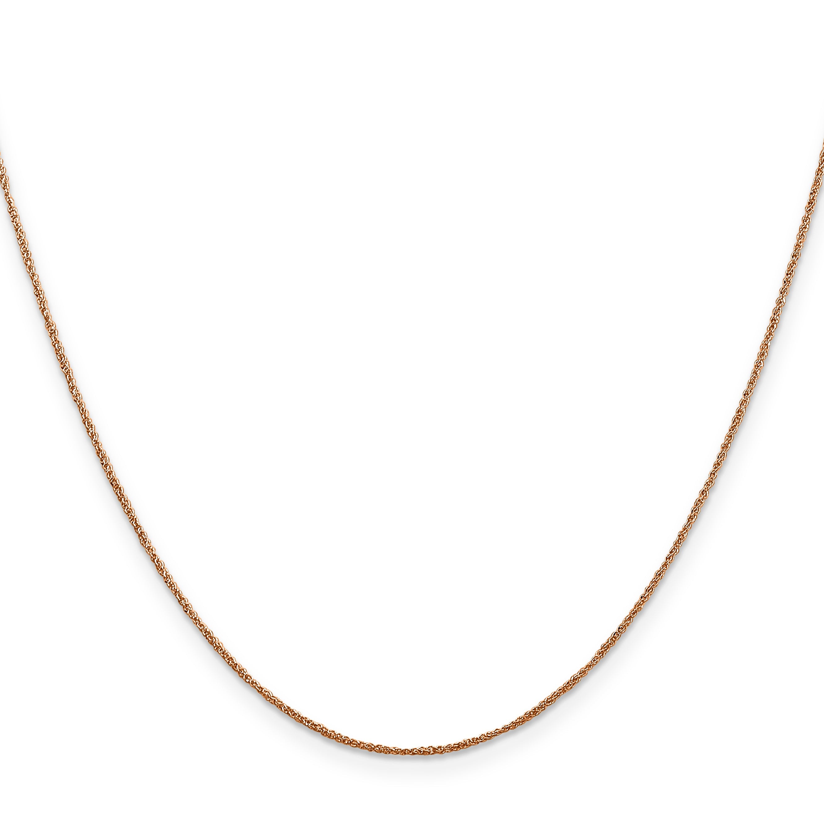 14K Rose Gold 16 Inch .7mm Ropa With Spring Ring Clasp Chain Necklace