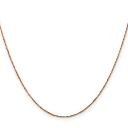 14K Rose Gold 18 Inch .7mm Ropa With Spring Ring Clasp Chain Necklace
