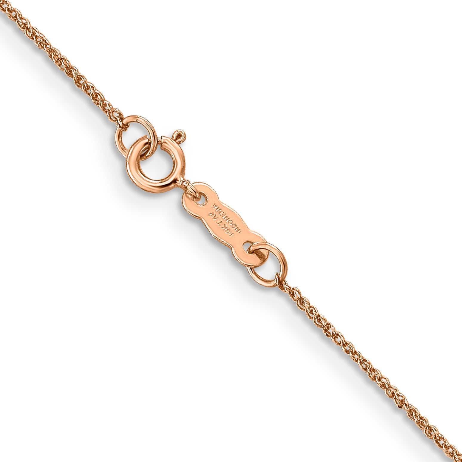 14K Rose Gold 16 Inch .7mm Ropa With Spring Ring Clasp Chain Necklace