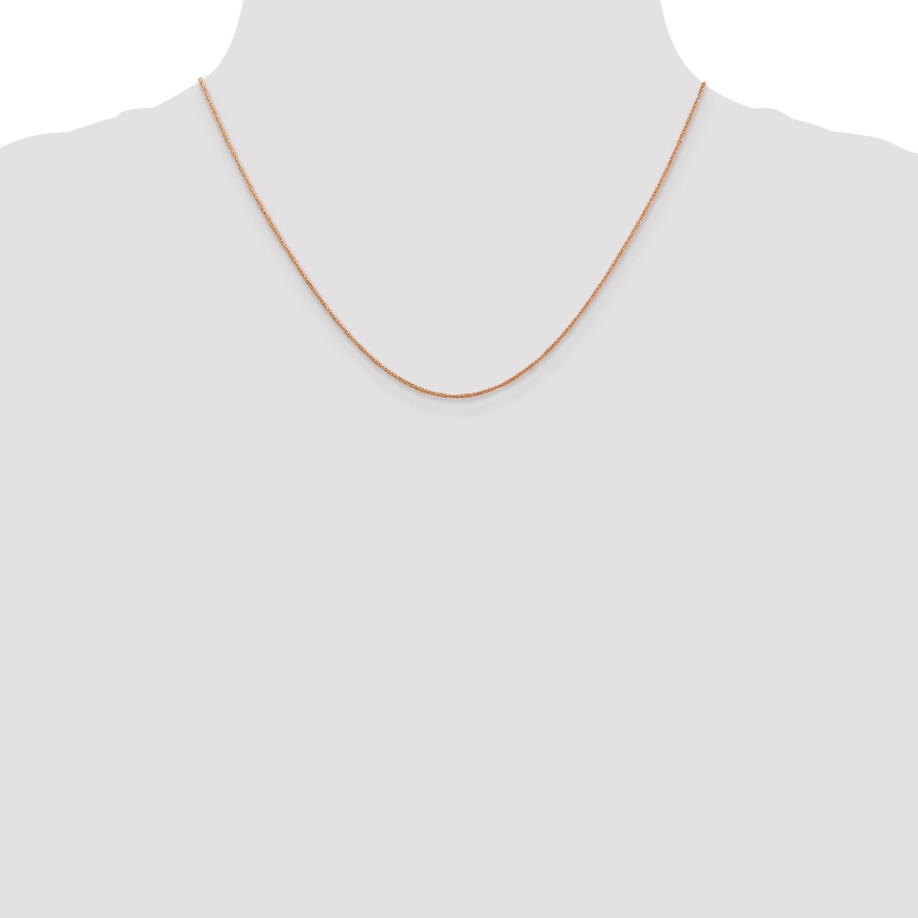 14K Rose Gold 18 Inch .7mm Ropa With Spring Ring Clasp Chain Necklace
