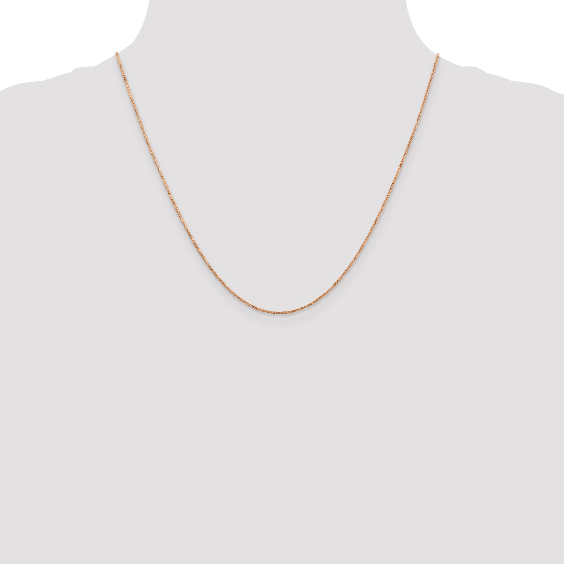 14K Rose Gold 20 Inch .7mm Ropa With Spring Ring Clasp Chain Necklace