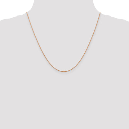 14K Rose Gold 20 Inch .7mm Ropa With Spring Ring Clasp Chain Necklace
