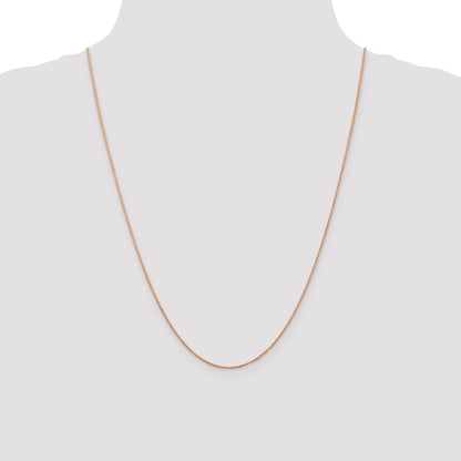 14K Rose Gold 24 Inch .7mm Ropa With Spring Ring Clasp Chain Necklace
