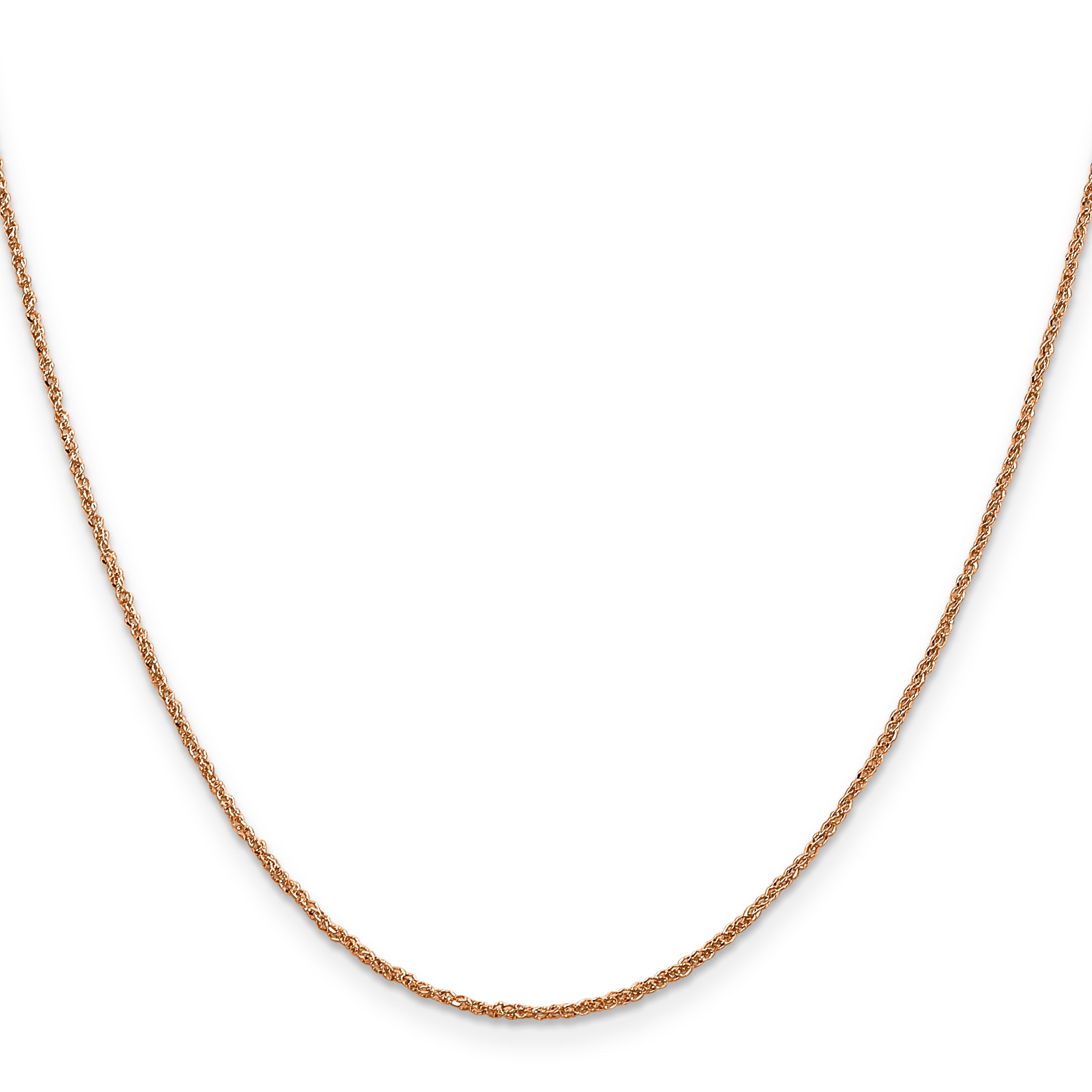 14K Rose Gold 16 Inch 1.10mm Ropa With Spring Ring Clasp Chain Necklace