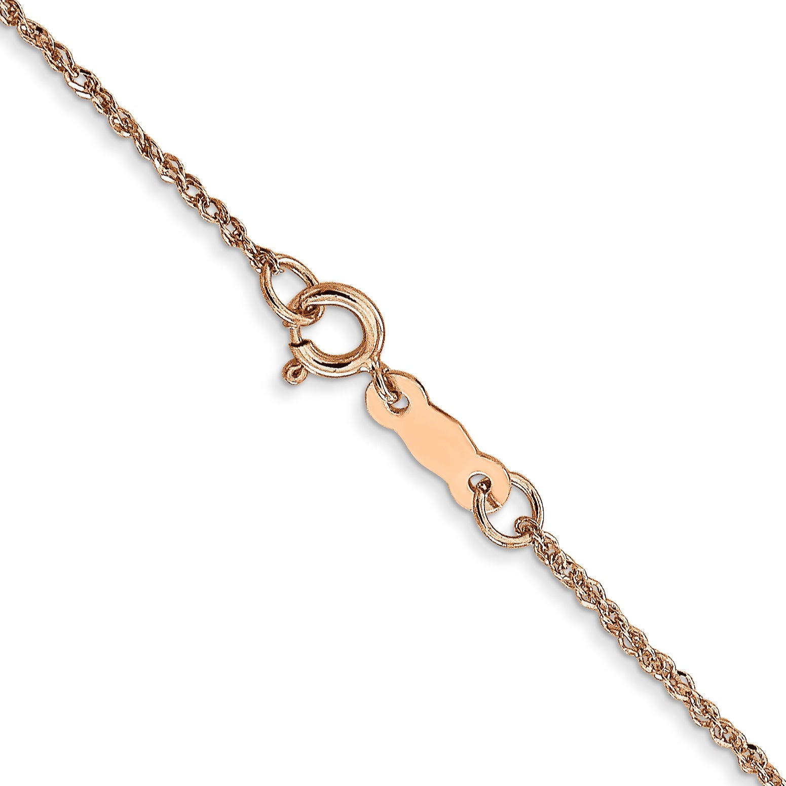14K Rose Gold 20 Inch 1.10mm Ropa With Spring Ring Clasp Chain Necklace