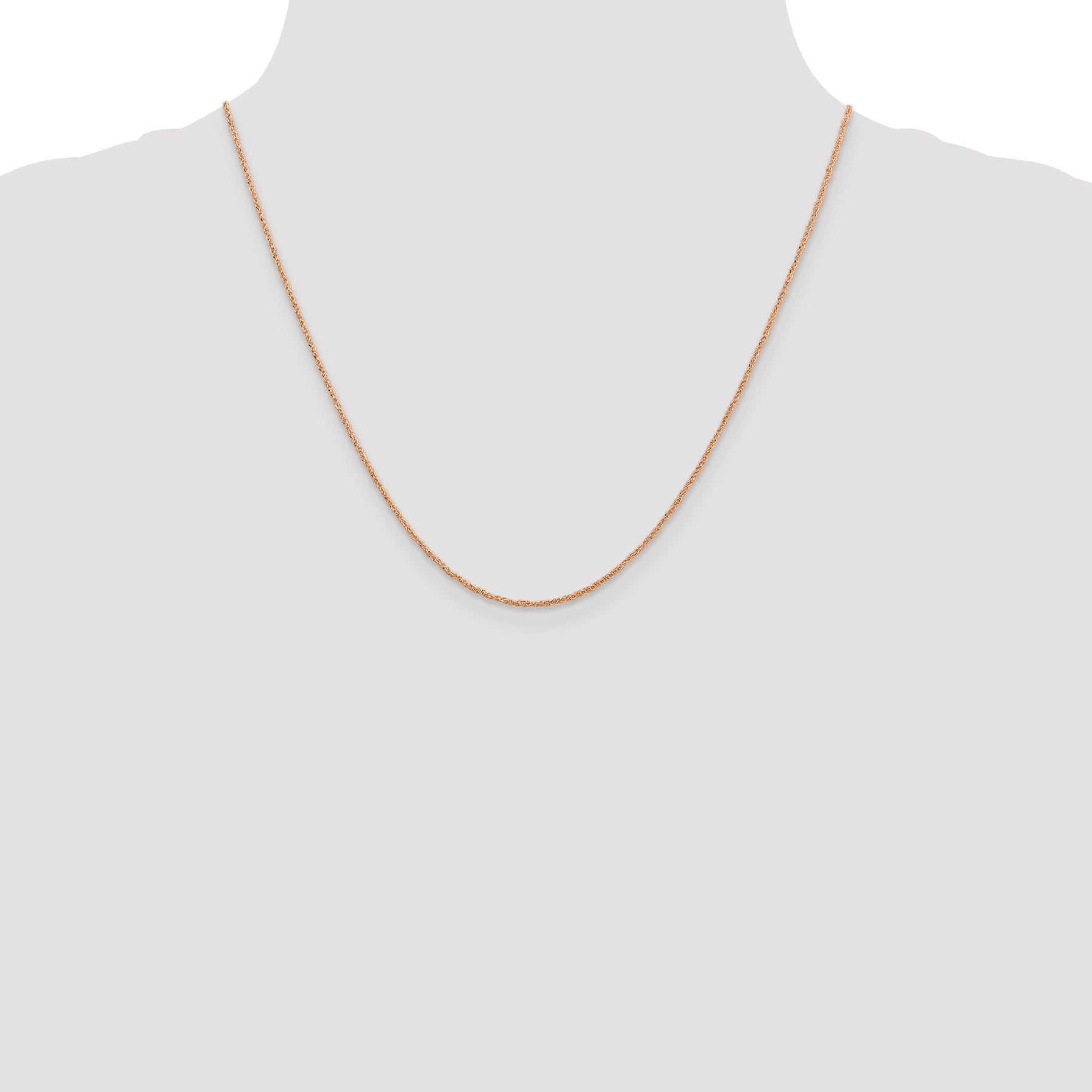 14K Rose Gold 20 Inch 1.10mm Ropa With Spring Ring Clasp Chain Necklace