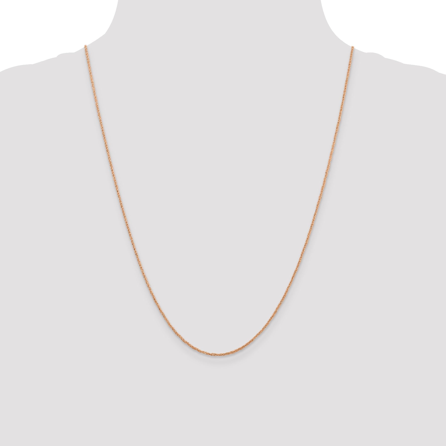 14K Rose Gold 24 Inch 1.10mm Ropa With Spring Ring Clasp Chain Necklace